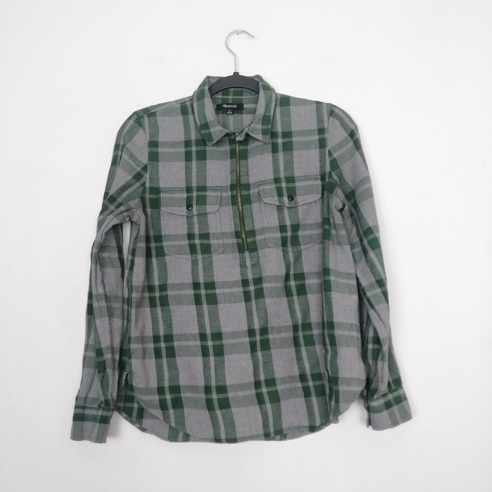 Madewell Zip Flannel Shirt Small